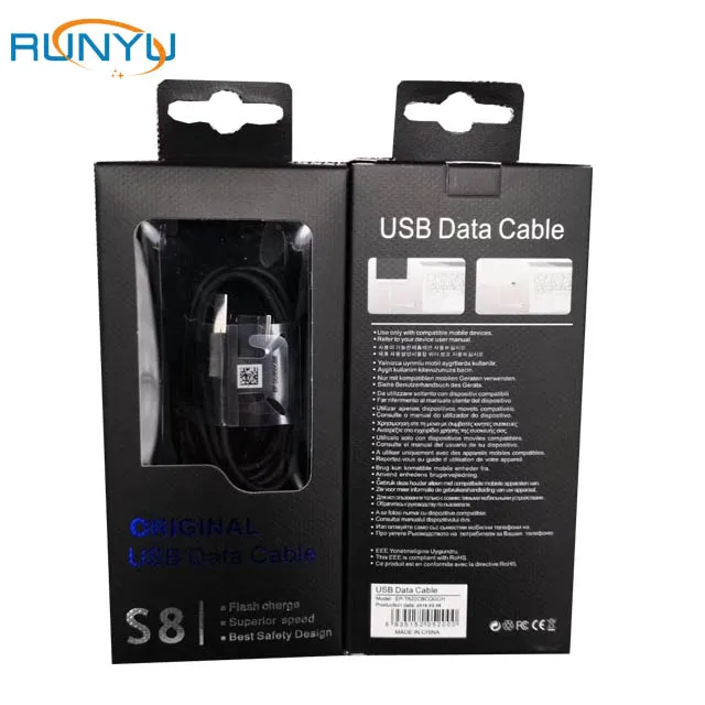 S8 Original quality for samsung type c fast usb cable with package mobile cable, White/black
S8 Original quality for samsung type c fast usb cable with package mobile cable, White/black