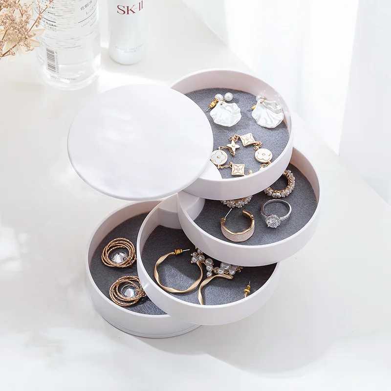 BEAUFLY 4-Layer Round Rotatable Jewelry Storage Box Accessory Makeup Organizer Container, White
BEAUFLY 4-Layer Round Rotatable Jewelry Storage Box Accessory Makeup Organizer Container, White