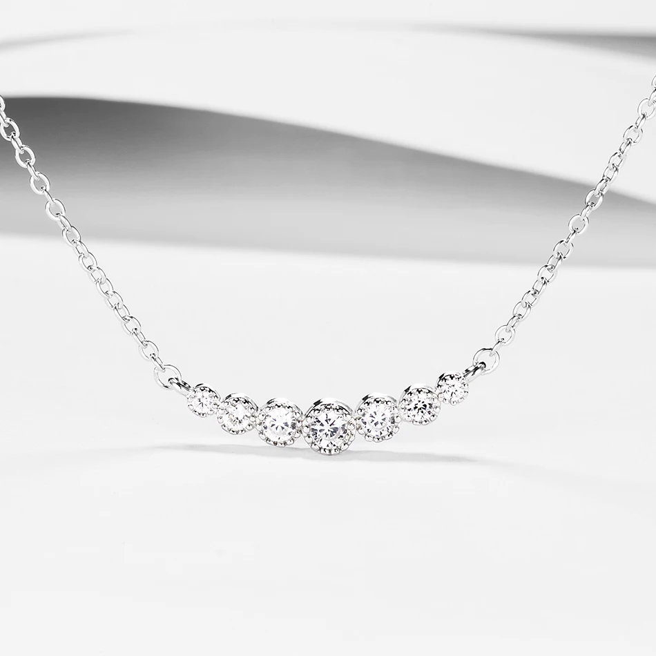 Fashion 100% 925 Sterling Silver Necklaces Crystal Necklaces For Women Engagement Silver Jewelry Gift
Fashion 100% 925 Sterling Silver Necklaces Crystal Necklaces For Women Engagement Silver Jewelry Gift