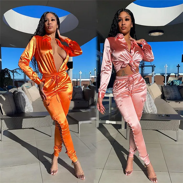 C155-fashion satin bandage blouse with pencil pants with side pockets fall set woman 2 pc sets outfits
C155-fashion satin bandage blouse with pencil pants with side pockets fall set woman 2 pc sets outfits