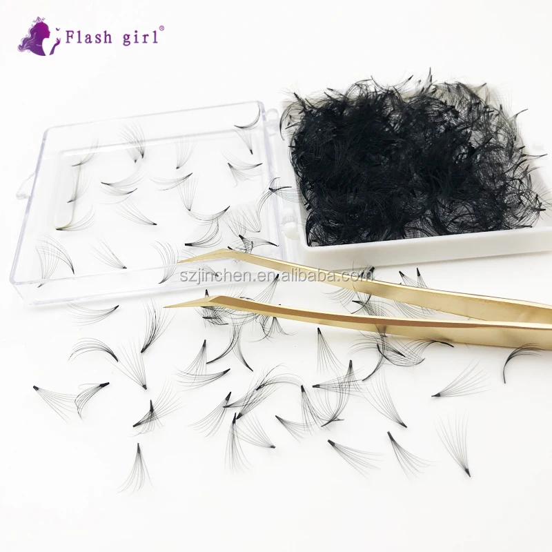 Flash girl most popular short stem premade fans 10D lashes 1000pcs/box private label eyelash extension bulk lashes wholesale, Black
Flash girl most popular short stem premade fans 10D lashes 1000pcs/box private label eyelash extension bulk lashes wholesale, Black