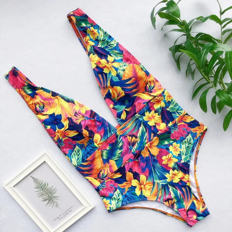 Baju Renang Telanjang Thong Satu Potong Baju Renang Bikini Tinggi