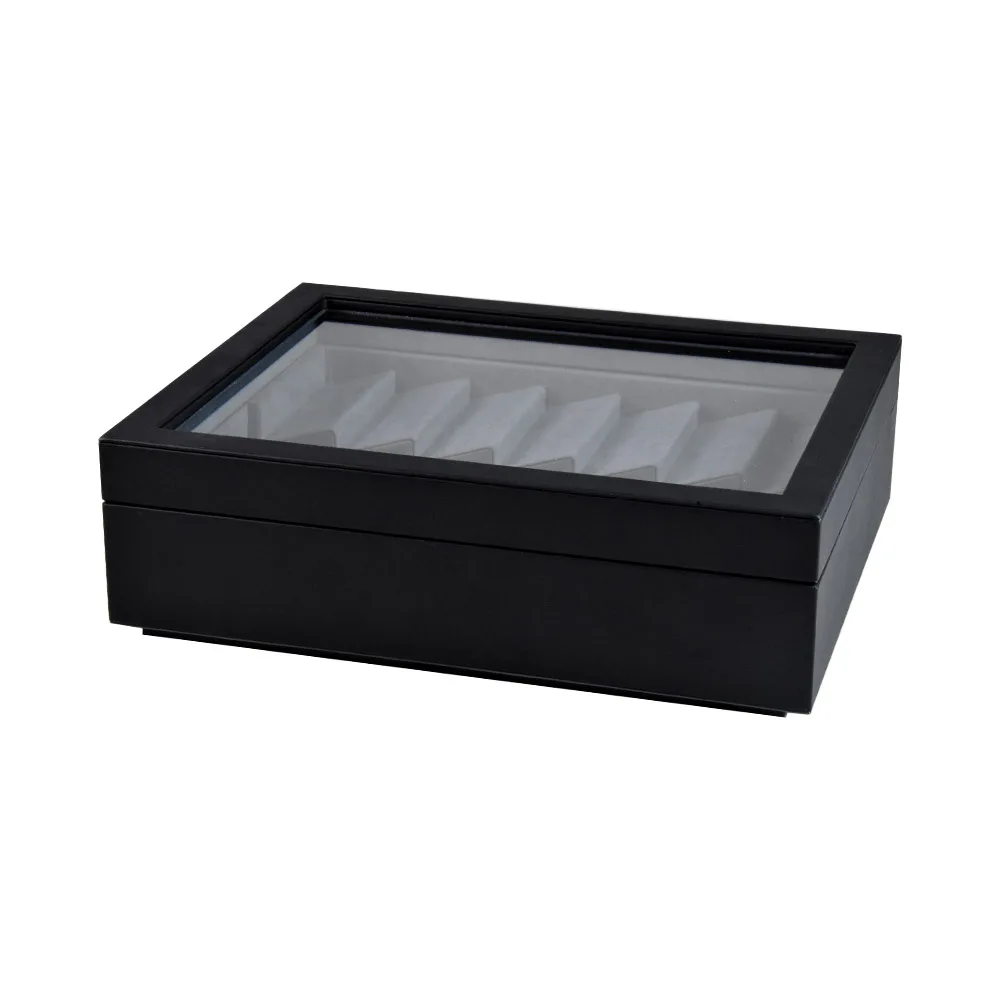 Custom luxury large wooden leather jewelry storaging display box