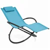 Outdoor Patio Chaise Folding Zero Gravity Rocking Lounge Chair