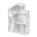 White wooden Doll house Kids toy bookshelf wooden big doll bookcase furniture for kids TY10091