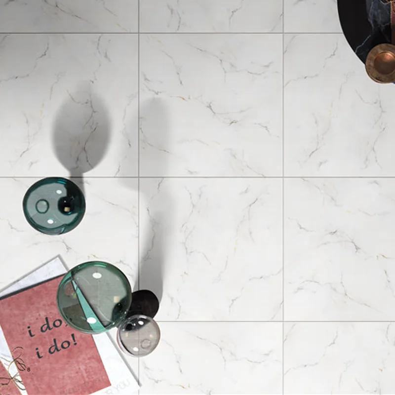 Marble Carrara Flooring Tile Porcelain China Polished Glazed White Interior Tiles Hotel Modern 1st Choice Glossy 800*800 YHP6-04
