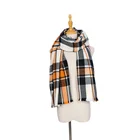 2019 New Arrivals Unique Plaid Pattern Yarn Dye 100% Acrylic Women Thick Winter Scarf