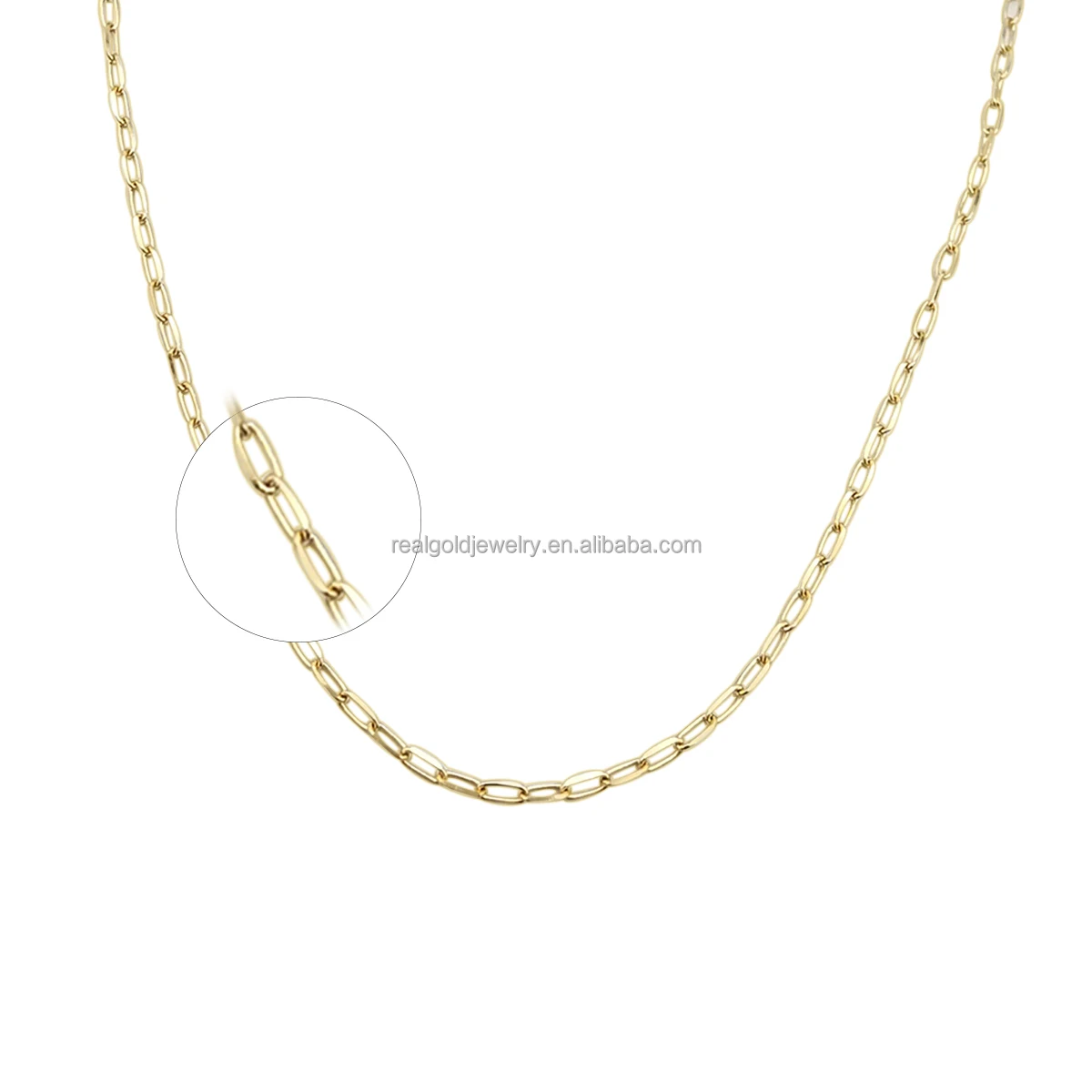 Hot Sale Real 14K Gold Paper Clip Chain Necklace Loose Chain 14K Solid Gold Wholesale
Hot Sale Real 14K Gold Paper Clip Chain Necklace Loose Chain 14K Solid Gold Wholesale