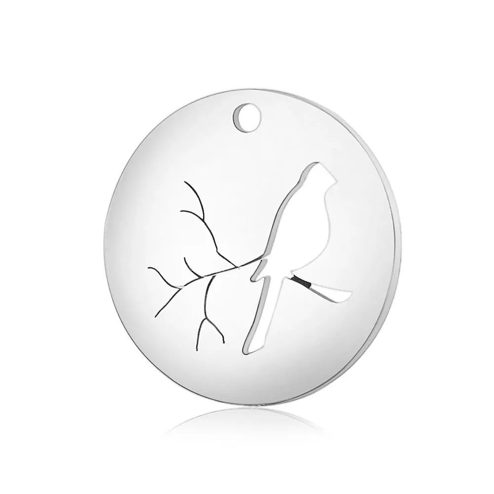 10Pcs/Bag Stainless Steel Mirror Polished Laser Cut Round Bird On A Branch Pattern Pendant Necklace Bracelet Making Accessories
10Pcs/Bag Stainless Steel Mirror Polished Laser Cut Round Bird On A Branch Pattern Pendant Necklace Bracelet Making Accessories