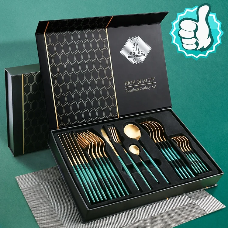 Stainless steel Western tableware 24-piece cutlery set 304 Portuguese cutlery cutlery gift box set, Customized
Stainless steel Western tableware 24-piece cutlery set 304 Portuguese cutlery cutlery gift box set, Customized