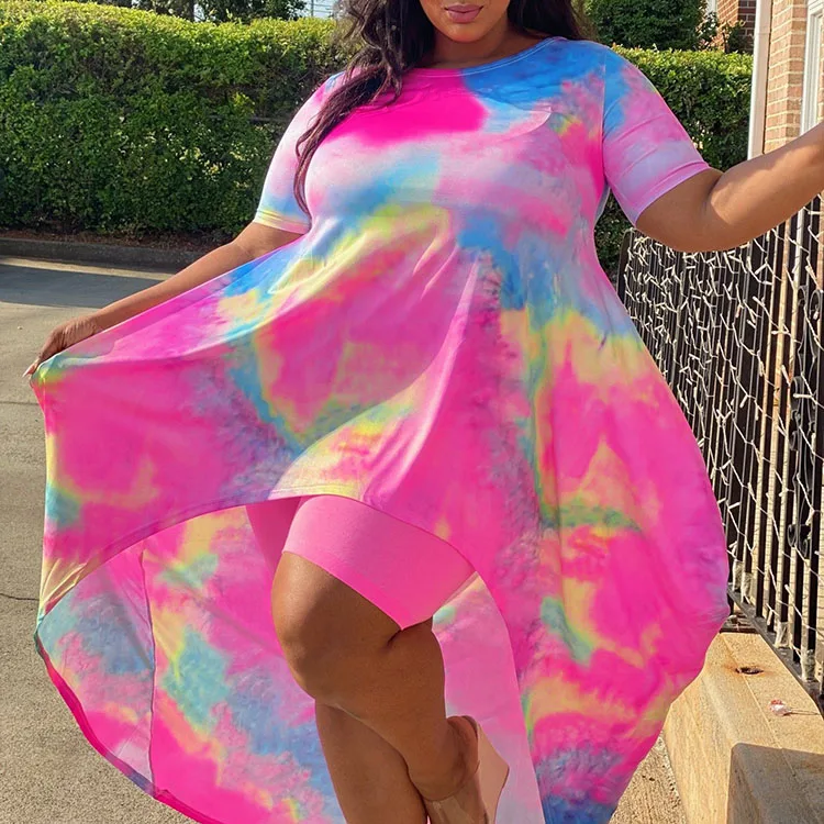 Women Summer Casual Two Piece Sets 2021 Plus Size Colorful Printed Short Sleeve Long Top And Shorts Set, Pink,orange,blue
Women Summer Casual Two Piece Sets 2021 Plus Size Colorful Printed Short Sleeve Long Top And Shorts Set, Pink,orange,blue