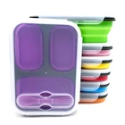 Livesilicone flat stacks collapsible silicone food container storage