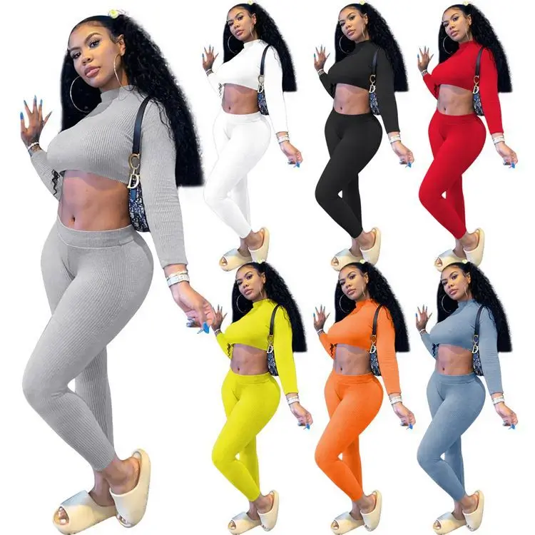 2021 Women Clothes Rib Sports Suit Crop And Pants Sexy 2 Pcs Outfits Two Piece Set Women Clothing
2021 Women Clothes Rib Sports Suit Crop And Pants Sexy 2 Pcs Outfits Two Piece Set Women Clothing