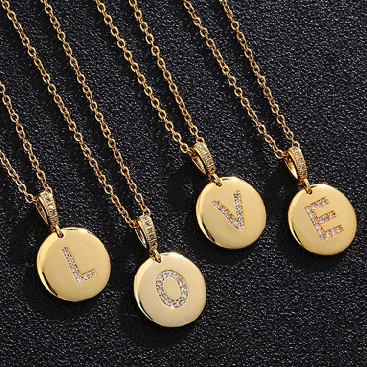 Luxury Real Gold Plated Stainless Steel Letter Coin Pendant CZ Cubic Zircon Girls Alphabet Initial Necklace Jewelry For Women, Silver & gold color
Luxury Real Gold Plated Stainless Steel Letter Coin Pendant CZ Cubic Zircon Girls Alphabet Initial Necklace Jewelry For Women, Silver & gold color