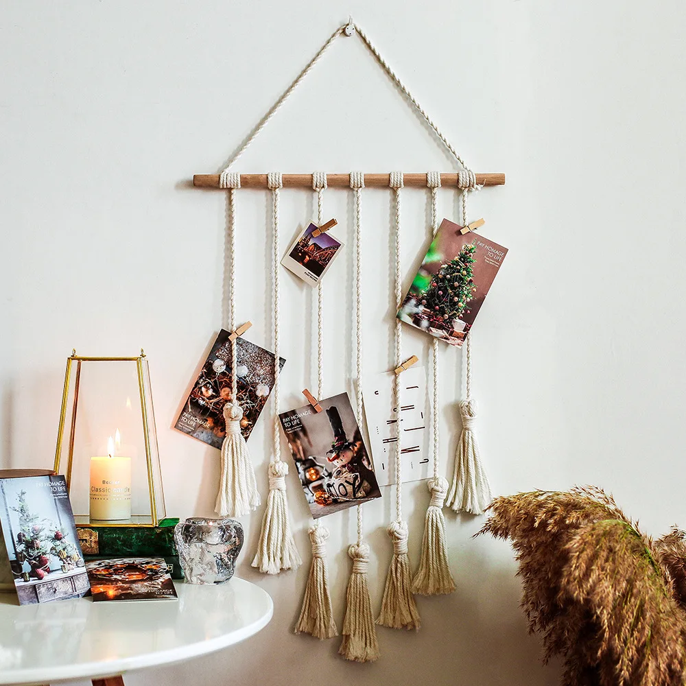 Artilady INS children bedroom decoration photo display tapestry wall hanging macrame wall hanging pink black hold photos, Beige
Artilady INS children bedroom decoration photo display tapestry wall hanging macrame wall hanging pink black hold photos, Beige