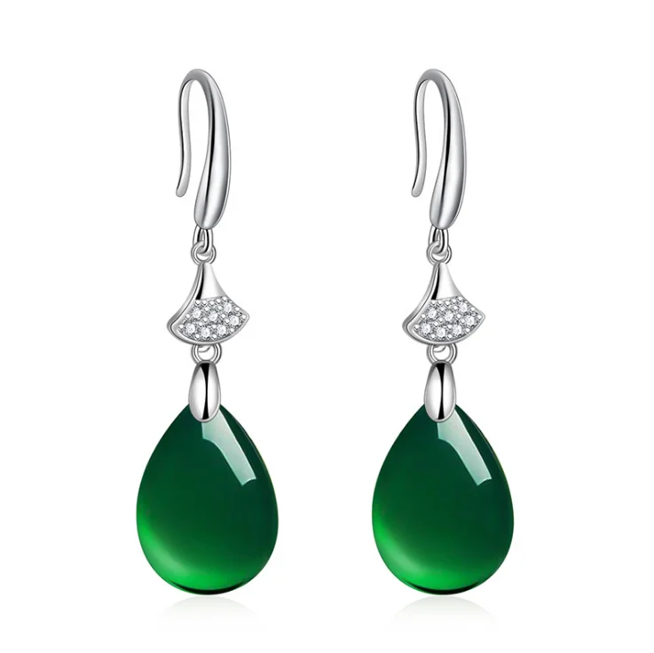 Water Droplet Green Agate Earring Mother Day Gift Micro - set Long Green Chalcedonic Ear Hook Pendant, Green color
Water Droplet Green Agate Earring Mother Day Gift Micro - set Long Green Chalcedonic Ear Hook Pendant, Green color