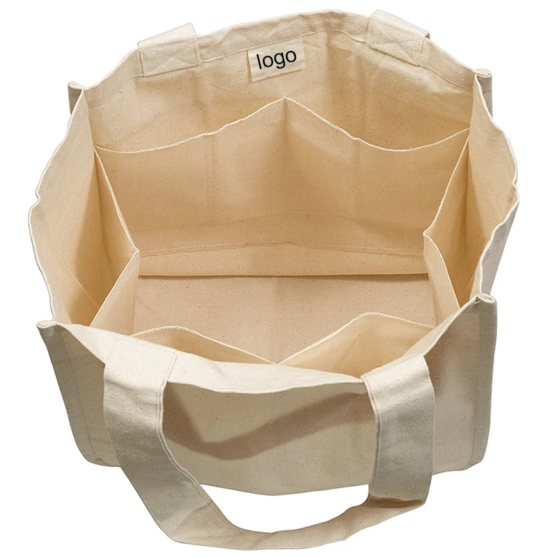 eco friendly washable cloth grocery shopping bag with 6 inner pockets heavy duty cotton tote bag with reinforced bottom, Natural color
eco friendly washable cloth grocery shopping bag with 6 inner pockets heavy duty cotton tote bag with reinforced bottom, Natural color