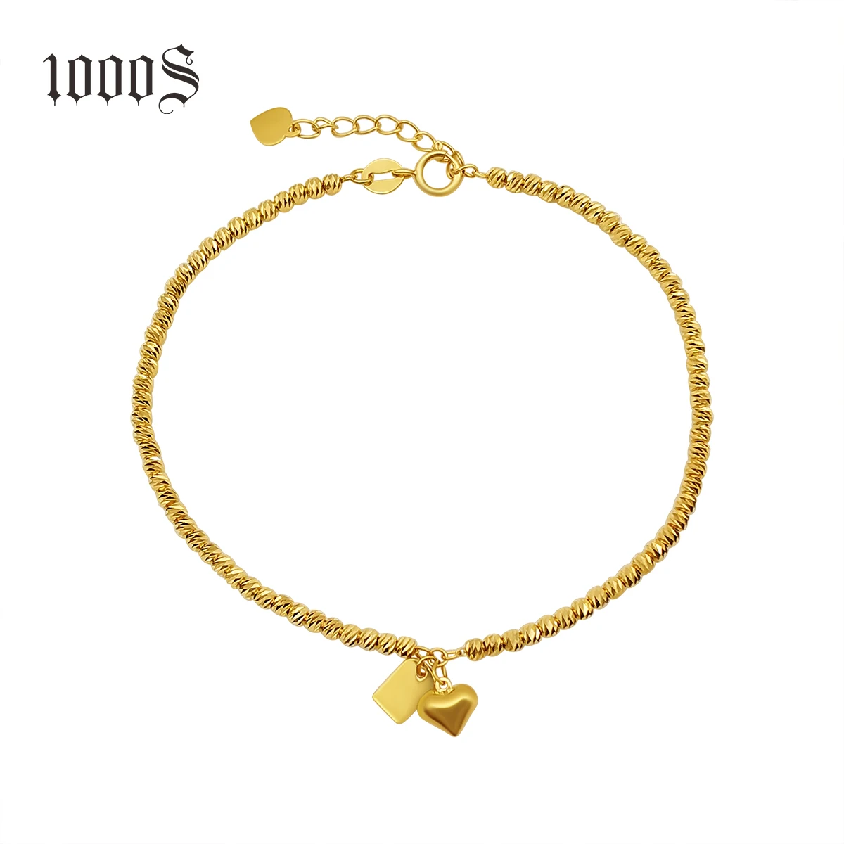 Fashion 18K Real Gold Double Heart Shaped New Design 18K Yellow Gold Bead Bracelet Drop Shipping
Fashion 18K Real Gold Double Heart Shaped New Design 18K Yellow Gold Bead Bracelet Drop Shipping