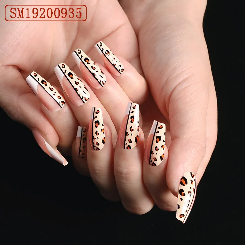 French style leopard ballerina false nails reusable press on nails with box 3d false nails
French style leopard ballerina false nails reusable press on nails with box 3d false nails