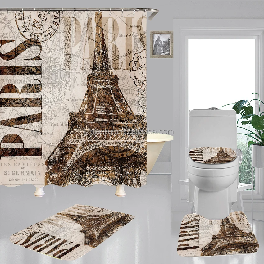 Cheap 3D Custom Print Eiffel Tower Bathroom Shower Curtains Set Designer Bathroom Mats and 12 Plastic Shower Curtain Hooks, Custom colors
Cheap 3D Custom Print Eiffel Tower Bathroom Shower Curtains Set Designer Bathroom Mats and 12 Plastic Shower Curtain Hooks, Custom colors