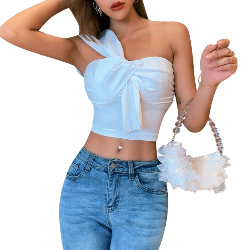 Ins hot sale female off one shoulder casual shirts summer women tops blouses sexy crop top, White/oem
Ins hot sale female off one shoulder casual shirts summer women tops blouses sexy crop top, White/oem