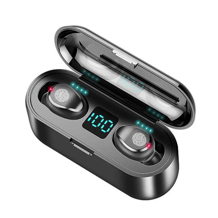 2020 Best Tws Earbuds F9 Dual Driver Professional True Wireless Earphone With LED Display, Black
2020 Best Tws Earbuds F9 Dual Driver Professional True Wireless Earphone With LED Display, Black