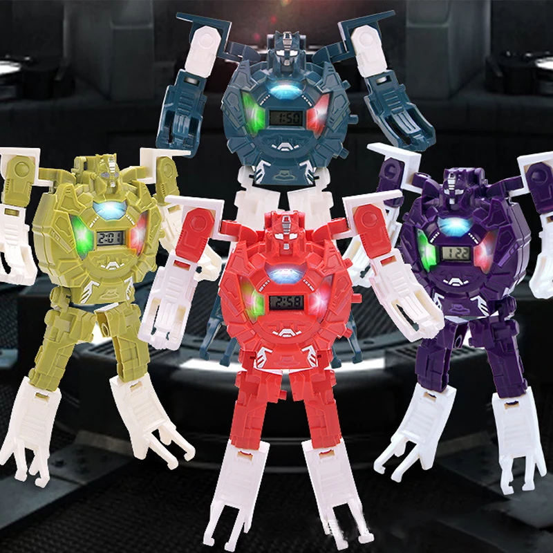 NEW Led Cartoon Children Watches Toy Deformation Robot Action Trasformation Robot Electronic Kids Watch Boys Girls Wristwatch
NEW Led Cartoon Children Watches Toy Deformation Robot Action Trasformation Robot Electronic Kids Watch Boys Girls Wristwatch