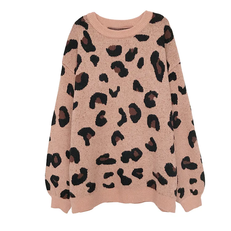 factory pink Leopard pattern lovely long knit Pullover Sweaters Winter Women oversized sweater jumper
factory pink Leopard pattern lovely long knit Pullover Sweaters Winter Women oversized sweater jumper