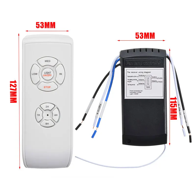 110-120V Universal Wireless Remote Control Kit for Ceiling Fan Lamp Timing H0012, White+black
110-120V Universal Wireless Remote Control Kit for Ceiling Fan Lamp Timing H0012, White+black