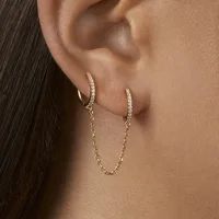 

Crystal Chain Gold Star Drop Ear Rings 18K gold plated Huggie Hoop Earrings for Women Earrings Hoops