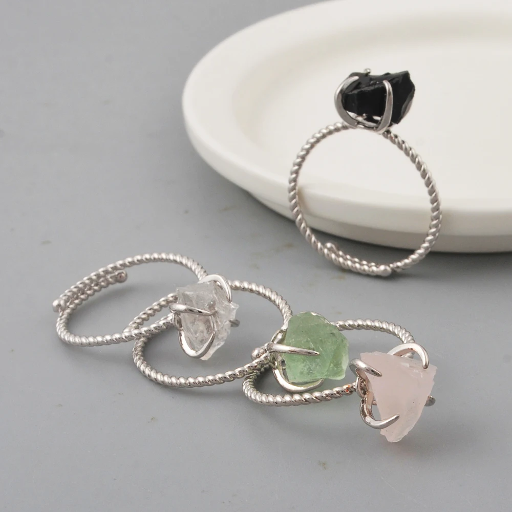 ZS0447 Stacking Natural Gemstone Silver Plated Rings Jewelry Women Claw Set Healing Crystal Rings
ZS0447 Stacking Natural Gemstone Silver Plated Rings Jewelry Women Claw Set Healing Crystal Rings