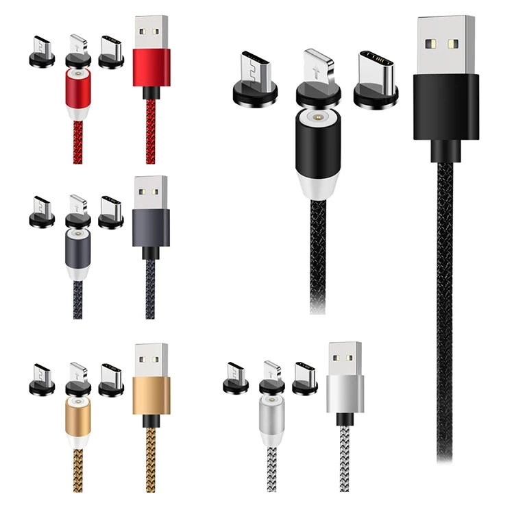 Wholesale On Stock Mobile Phone Micro Lighting Type C Fast 540 Degree Charger 3 in 1 Magnetic Magnet Charging Usb Cable, Black silver blue gold red
Wholesale On Stock Mobile Phone Micro Lighting Type C Fast 540 Degree Charger 3 in 1 Magnetic Magnet Charging Usb Cable, Black silver blue gold red