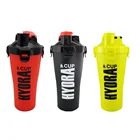 Custom Printed Double Mixer Sport Plastic Protein Shaker Bottle
