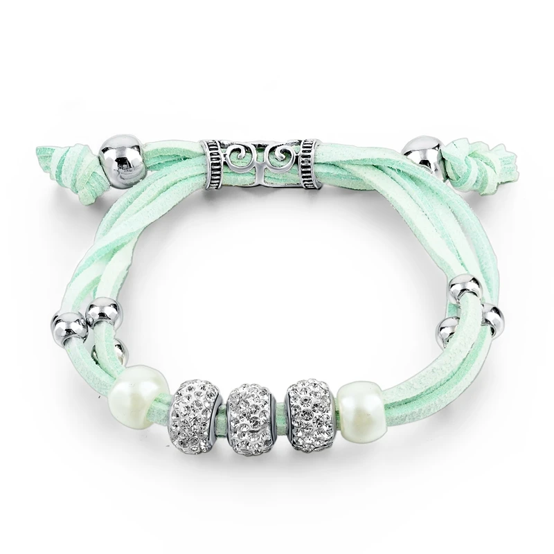 Cheap promotion adjustable Light green Leather Rhinestone Large hole beads Pearl bracelet for women Cute bracelets for girls
Cheap promotion adjustable Light green Leather Rhinestone Large hole beads Pearl bracelet for women Cute bracelets for girls