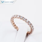 Tianyu Gems Share Prongs 0.5CTW Full Pave Moissanite Eternity Wedding Band Lady Ring in Gold Jewelry
