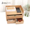 Yiwu hot selling bamboo wooden desk stationery organizer cosmetics storage box for jewellery