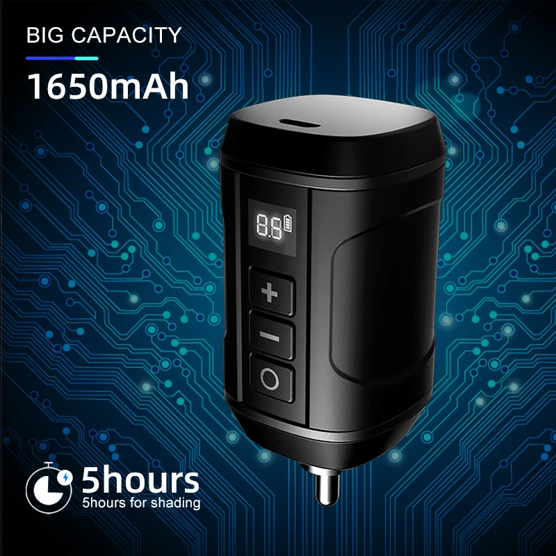 Fast Charge Battery RCA DC Connector Tattoo Supplies Wireless Tattoo Power Supply for rotary Tattoo Machine
Fast Charge Battery RCA DC Connector Tattoo Supplies Wireless Tattoo Power Supply for rotary Tattoo Machine