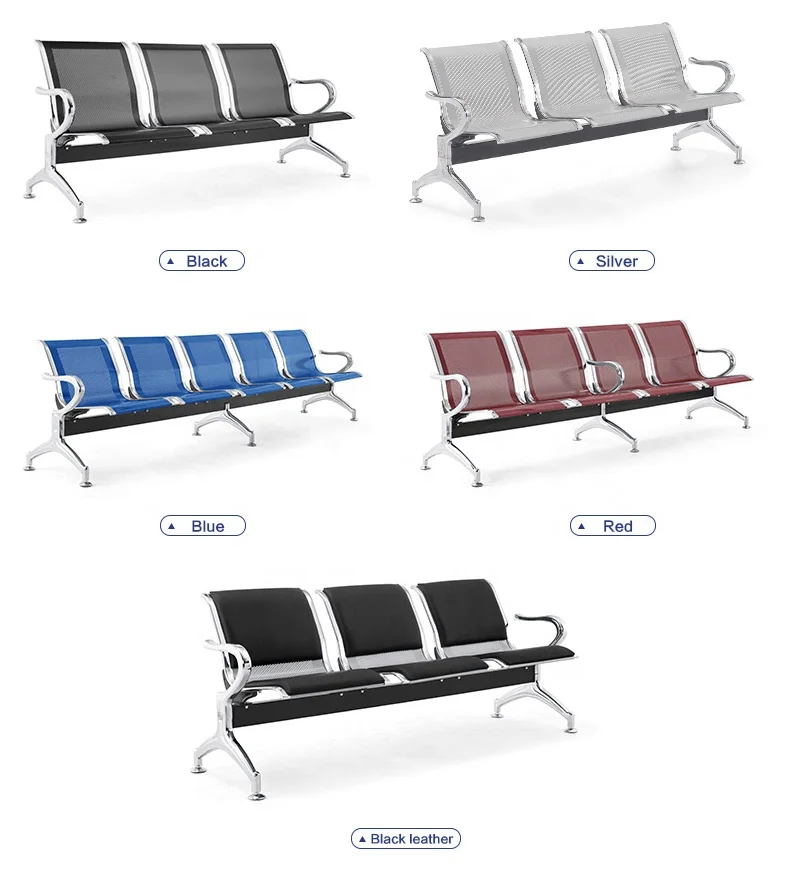 3 seater bench airport chair steel seating