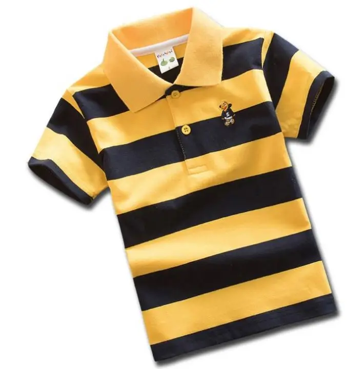 Boys Summer Soft Cotton Shirt Children Striped Diverse Turn-Down Collar Short Sleeve Classic T-shirt Campus Style, Picture
Boys Summer Soft Cotton Shirt Children Striped Diverse Turn-Down Collar Short Sleeve Classic T-shirt Campus Style, Picture