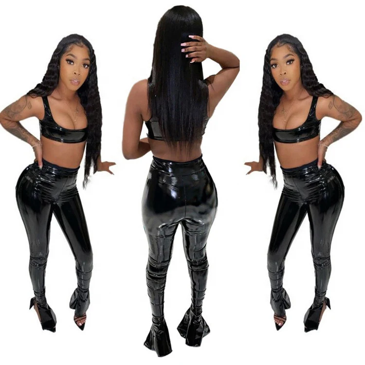 Winter ladies fall womens skinny latex tights pencil 2 crop top casual set corset two piece set pu leather pants
Winter ladies fall womens skinny latex tights pencil 2 crop top casual set corset two piece set pu leather pants