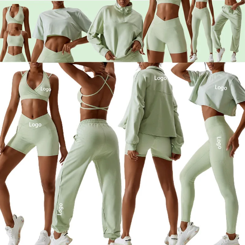 Yoke Wholesale Fashion Activewear Sportswear 7 Pieces Suit Training Yoga Wear Workout Seamless Leggings Women Gym Fitness Sets
Yoke Wholesale Fashion Activewear Sportswear 7 Pieces Suit Training Yoga Wear Workout Seamless Leggings Women Gym Fitness Sets