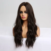 

Women Afro High Temperature Fiber Synthetic Hair Wigs Long Wavy Black Brown Wigs Cosplay Costume Party Wig