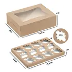 Custom Printed Kraft Paper Mini Cupcake Food Box with Insert Holder For Cake Packaging