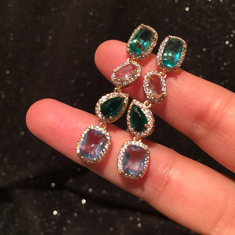 S925 silver needle square water drop earrings color super flashing fresh Summer ins geometric tassel candy earrings for women, Colorful
S925 silver needle square water drop earrings color super flashing fresh Summer ins geometric tassel candy earrings for women, Colorful