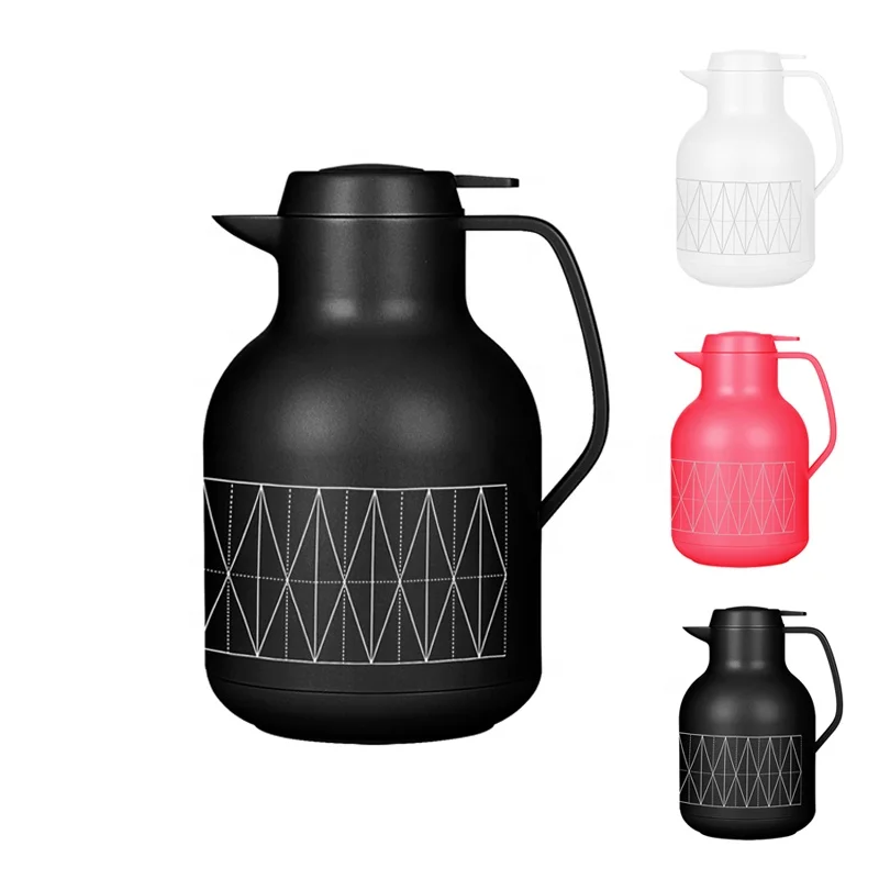 DAYDAYS 1500ML High Quality Plastic Body Pink Glass Refill Vacuum Flask Coffee Tea Pot