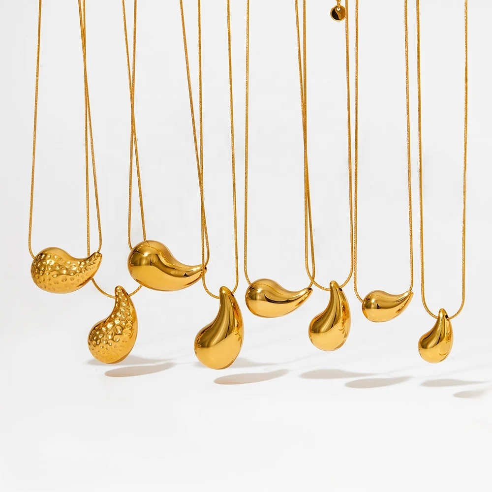 Texture Hammer Tear Drop Gold Plated Necklace Stainless Steel Water Drop Pendant Statement Necklaces Women
Texture Hammer Tear Drop Gold Plated Necklace Stainless Steel Water Drop Pendant Statement Necklaces Women