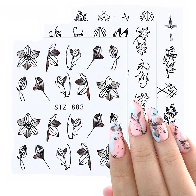 1pcs Black Floral Nail Water Transfer Stickers Decals Flowers Leaves Decorations Designs Nail Art Sliders Manicure
1pcs Black Floral Nail Water Transfer Stickers Decals Flowers Leaves Decorations Designs Nail Art Sliders Manicure