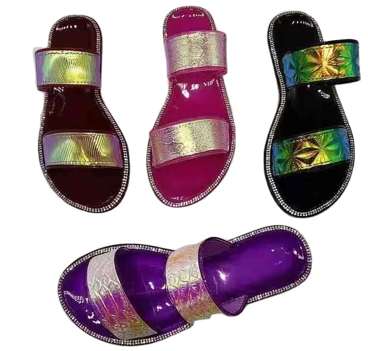 Summer 2021 wholesale chic soft jelly shoes ladies fashionable double strap rhinestone clear slides comfortable, As picture
Summer 2021 wholesale chic soft jelly shoes ladies fashionable double strap rhinestone clear slides comfortable, As picture