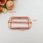 Deepeel F4-6 38mm Rose Gold Tri-Glide Buckles Adjustable Buckle For Bags Webbing Metal Slider Rings