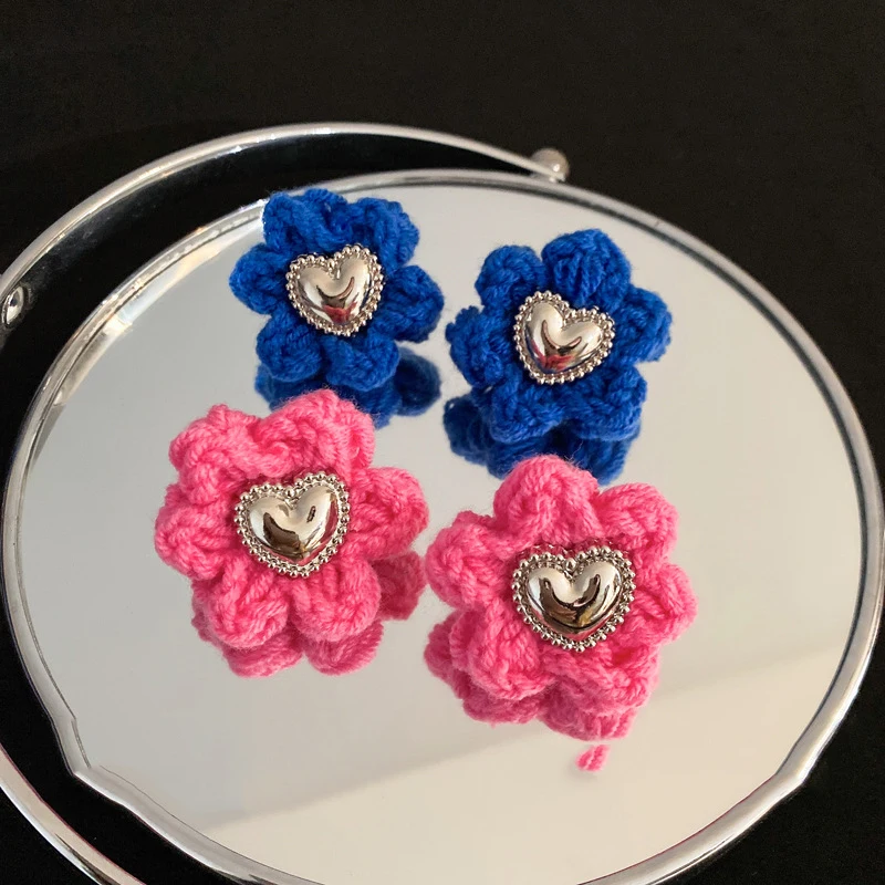 Silver Needle Wool Flower Earrings Temperament Handmade Crocheted Petal Flowers Stud Earrings Pendientes De Mujer
Silver Needle Wool Flower Earrings Temperament Handmade Crocheted Petal Flowers Stud Earrings Pendientes De Mujer